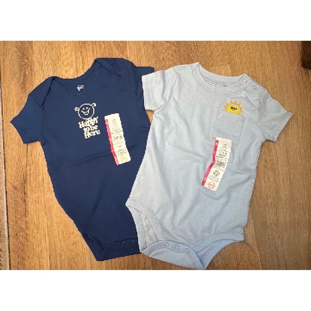 Wonder Nation Baby Boys 18M Short Sleeve Bodysuit Set 2 Pack NWT